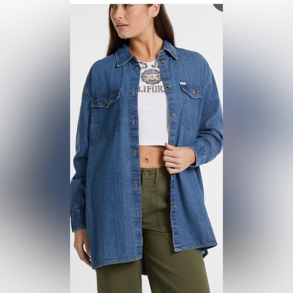 Guess Indigo Denim Button-Up Shirt/Dress/Jacket